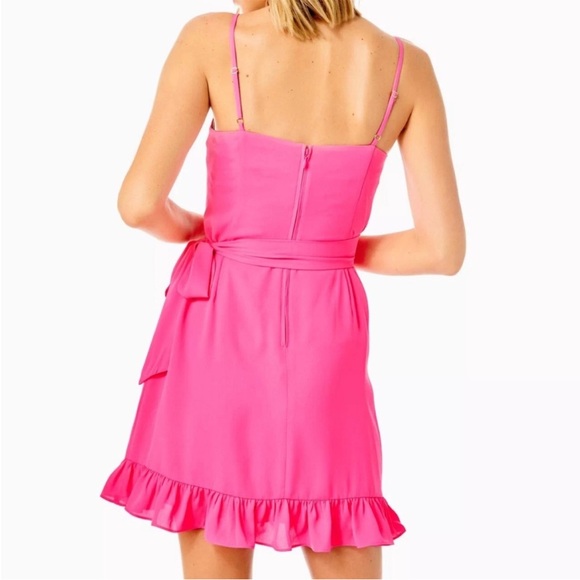 Lilly Pulitzer Alisa Wrap Dress in‎ Aura Pink - Picture 3 of 8